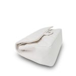 21S White Caviar Quilted Jumbo Classic Flap Silver Hardware - Image 5