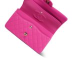 22K Pink Caviar Quilted Classic Flap Medium Light Gold Hardware - Image 14
