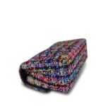 24S Multicolor Sequin Tweed Quilted Rectangular Mini Flap Light Gold Hardware - Image 9