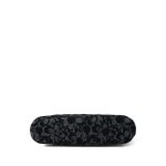 24K Black Floral Denim Quilted Clutch On Chain Silver Hardware - Image 7
