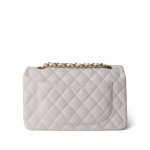 21S White Caviar Quilted Classic Flap Small LGHW - Image 4