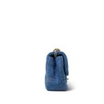 22P Denim Quilted Single Flap Small Aged Gold Hardware - Image 5