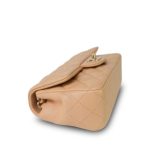 Beige Lambskin Quilted Mini Rectangular Single Flap - Image 9