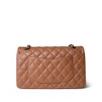 22S Caramel Lambskin Quilted Classic Flap Medium LGHW - Image 4
