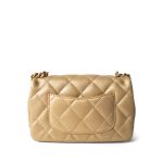 23P Gold Lambskin Quilted Mini Sweetheart Single Flap Bag Aged GHW - Image 4