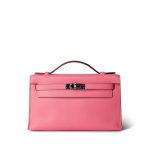Kelly Pochette Rose Azalee Swift Palladium Plated Hardware A Stamp