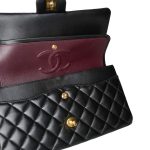 Black Lambskin Quilted Classic Flap Medium GHW - Image 13