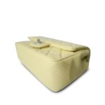 24C Light Yellow Lambskin Quilted Mini Rectangular Flap Silver Hardware - Image 4