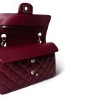 Wine/Burgundy Caviar Quilted Small Classic Double Flap LGHW - Image 8