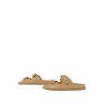 24P Beige Lambskin Quilted Velcro Sandals/Mules Light Gold Hardware - Image 6