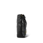 23S Shiny Black Calfskin Quilted Mini 22 Pearl Strap Bag Aged Gold Hardware - Image 5
