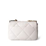 White Lambskin Quilted 19 Flap Small MHW - Image 4