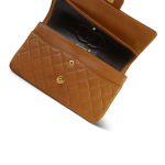 Caramel Lambskin Quilted Classic Flap Medium Gold Hardware - Image 16