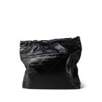 Black Calfskin Quilted 22 Hobo Bag Medium Aged Gold Hardware - Image 5