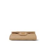 Beige Caviar Quilted Classic Flap Card Holder Gold Hardware - Image 5