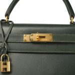 Kelly 28 Vert Fonce Box Calfskin Gold Plated (W) Stamp - Image 21