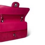 Dark Pink Python Medium Classic Double Flap - Image 13