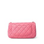 22S Pink Lambskin Quilted Mini Rectangular Pearl Crush Antique Gold Hardware - Image 3