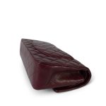 Burgundy / Wine Lambskin Quilted Classic Flap Medium GHW - Image 9