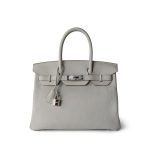 Birkin 30 Gris Perle Togo Palladium Plated D Stamp