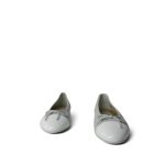 23S Light Blue Lambskin White Cap Toe Double Stitched CC Ballerina Flats Size 37 - Image 2