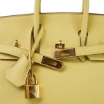 Birkin 25 Jaune Poussin Togo Gold Plated Z Stamp - Image 5