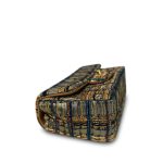19A Egyptian Tweed Quilted Mini Rectangular Flap Light Gold Hardware - Image 7