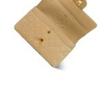 Light Beige Lambskin Quilted Classic Flap Small Gold Hardware - Image 15