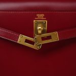 Mini Kelly 20 Rouge H Box Calfskin Gold Plated R Circle Stamp - Image 5