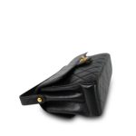 Black Lambskin Quilted Double Face Flap Gold Hardware - Image 9