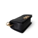 Black Caviar Quilted Small Boy Bag Aged Gold Hardware - Image 9