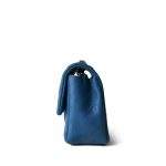 Blue Caviar Quilted Mini Rectangular Flap Silver Hardware - Image 2