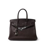 Birkin 30 Chocolate Clemence Palladium Plated [K] Stamp - Image 3