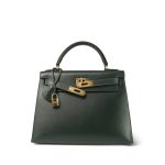 Kelly 28 Vert Fonce Box Calfskin Gold Plated (W) Stamp - Image 22