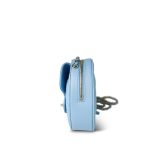 Light Blue Lambskin Quilted Large Heart Bag Light Gold Hardware - Image 3