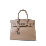 Birkin 30 Argyle Tadelakt Guilloche Palladium Plated R Square Stamp