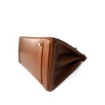 Birkin 35 Noisette Box Calfskin Gold Plated G Square Stamp / Off White Interior - Image 5
