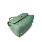 23P Light Green Caviar Quilted Coco Chain Handle Small Aged Gold Hardware - Image 8