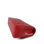 Red Lambskin Quilted Diana Flap Medium Gold Hardware - Image 11