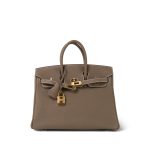 Birkin 25 Etoupe Veau Togo Gold Plated B Stamp - Image 4