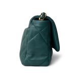 21A Dark Green Lambskin Quilted 19 Flap Small Mixed Hardware - Image 5