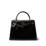Kelly Sellier 28 Black Box Calfskin Gold Plated T Circle Stamp - Image 4