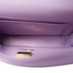 24P Purple Caviar Quilted Mini Sweetheart Single Flap Bag Aged Gold Hardware - Image 13