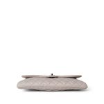 Ivory/Light Beige Caviar Quilted Classic Clutch Silver Hardware - Image 7