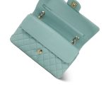 Tiffany Blue Caviar Quilted Classic Flap Medium Light Gold Hardware - Image 14