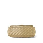 Gold Crumpled Calfskin Small XXL Travel Flap Bag Light Gold Hardware - Image 3