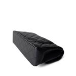 18C Charcoal Glittery Caviar Quilted Classic Flap Small - Image 11