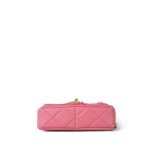22P Pink Enamel Lambskin Quilted  Pending CC Small Square Flap Aged Gold Hardware - Image 5