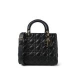 Black Lambskin Cannage Lady Dior Medium - Image 2