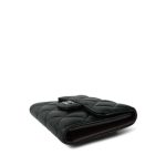Black Lambskin Quilted Classic Small Flap Wallet Silver Hardware - Image 8